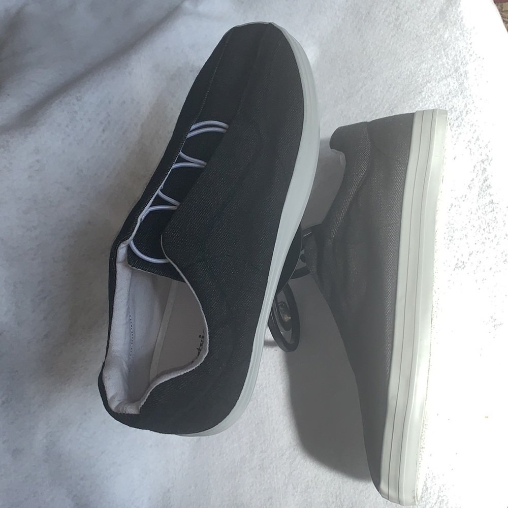 *ComfortView Canvas /Denim Bungee Slip on Sneakers SZ.12